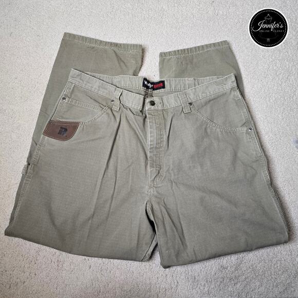 Riggs Workwear by Wrangler Men's Loden (Green) Relaxed Fit Ripstop Pants 40 x 30 - Picture 5 of 12